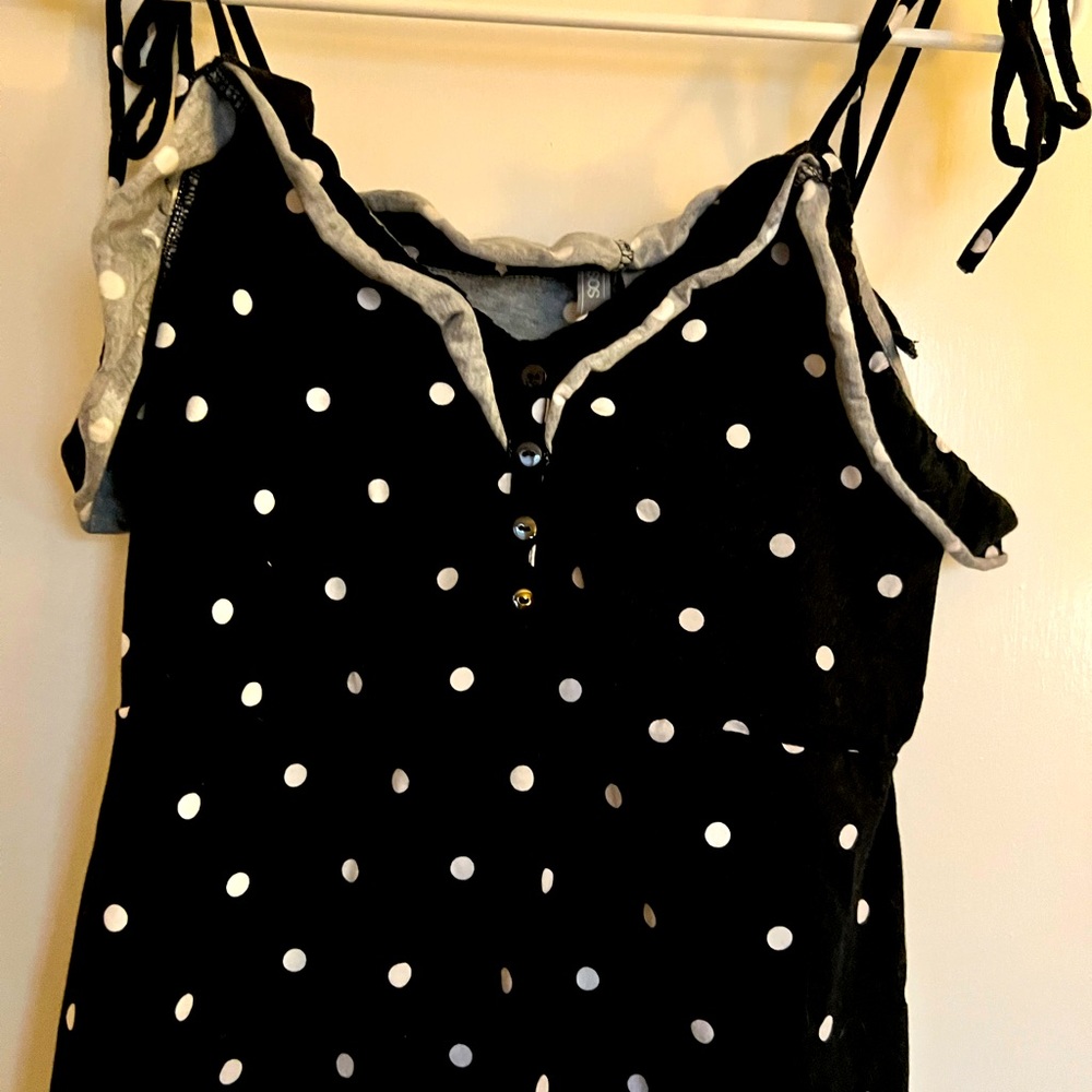 ASOS Maternity Polka Dot Ruffle Dress with shoulder ties. Size M/10